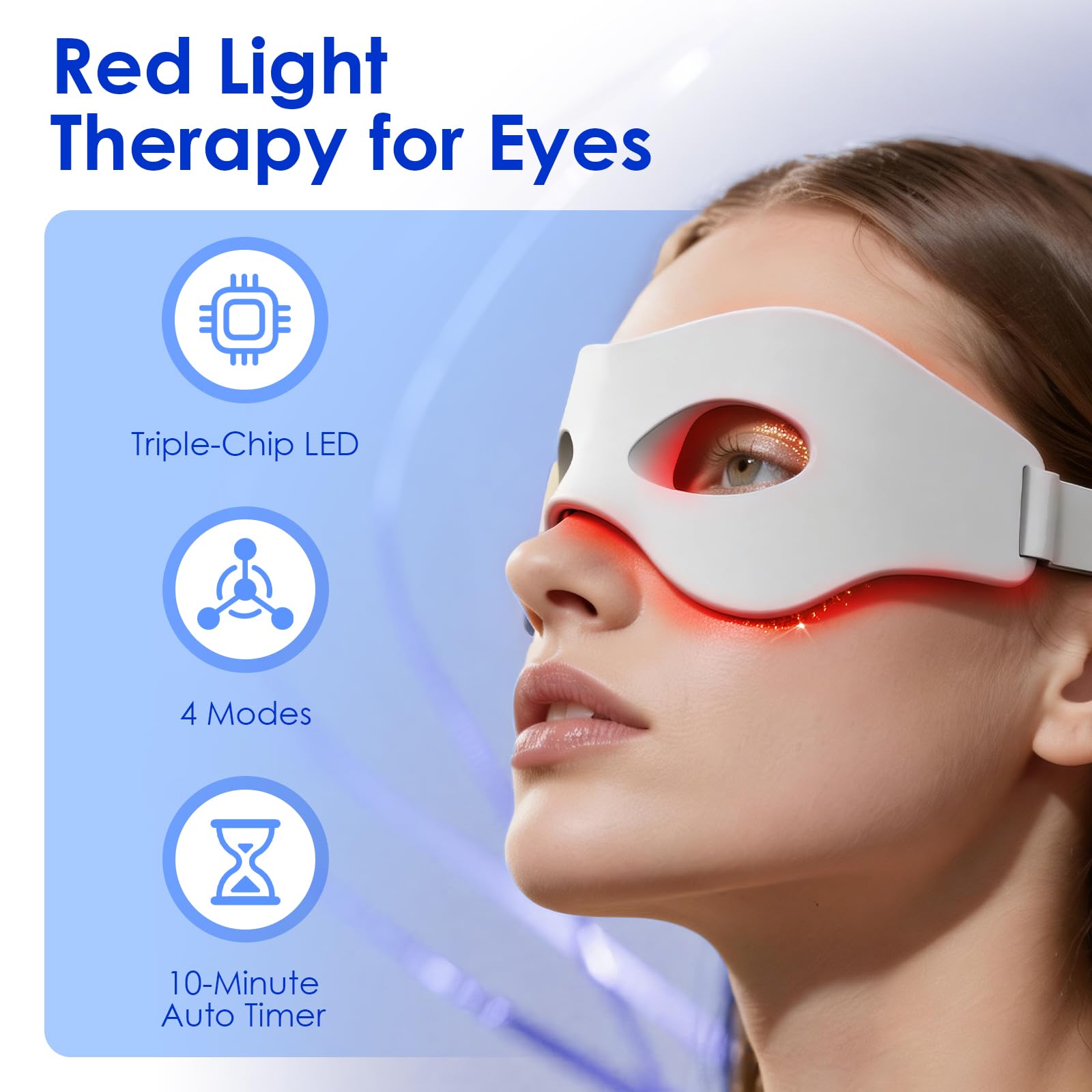 3D 레드 라이트 EMS 눈 마사지기 4가지 모드 60 - Light Therapy Glasses 리뷰 및 가격